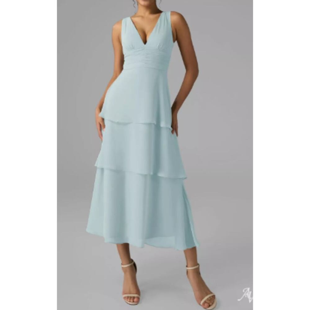 AW BRIDAL 0 XS skylight Elissa prom bridesmaid party formal midi dress NEW b82